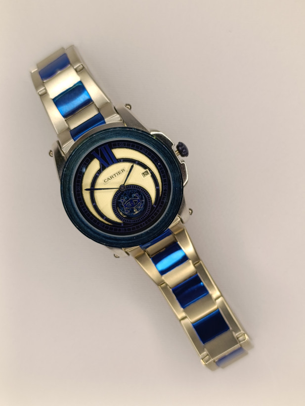 ساعت مردانه کارتیر Cartier دو موتور زیر ثانیه فعال رنگ ثابت جنس استیل ضد زنگ
