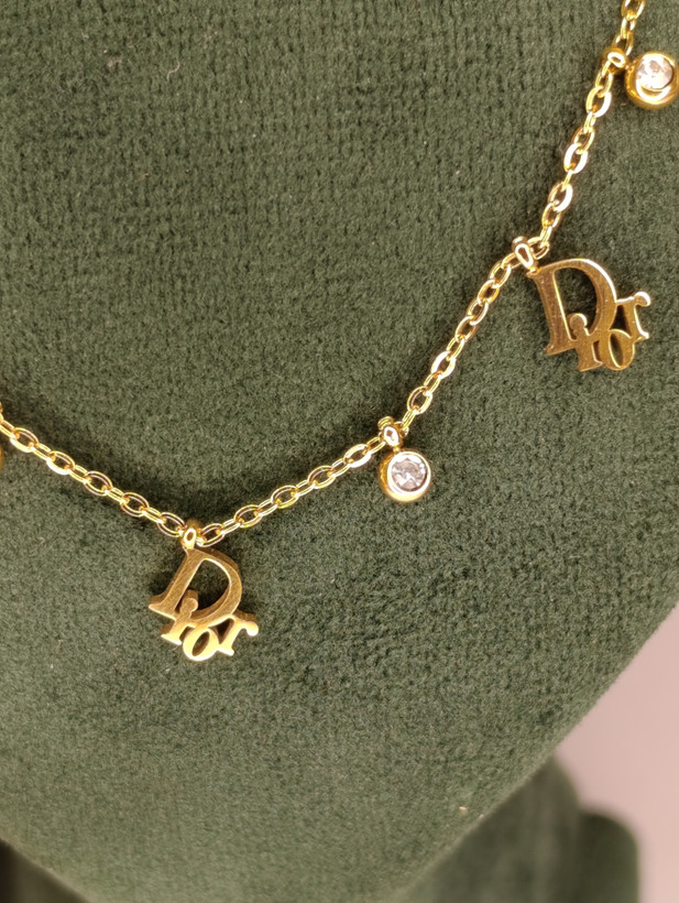 گردنبند دخترانه دیور Dior ضد حساسیت جنس استیل