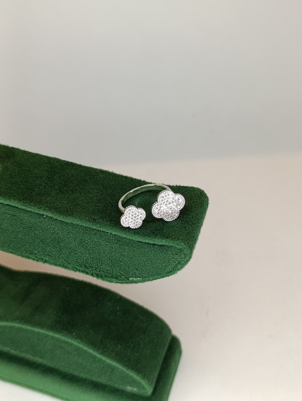 انگشتر دخترانه فول نگین کاری ژوپینگ xuping فری سایز آبکاری نقره