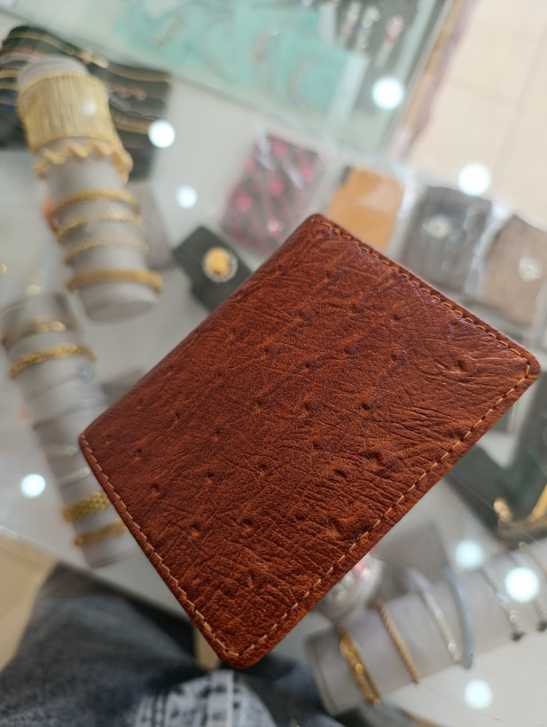 کیف جیبی چرم طبیعی شترمرغ