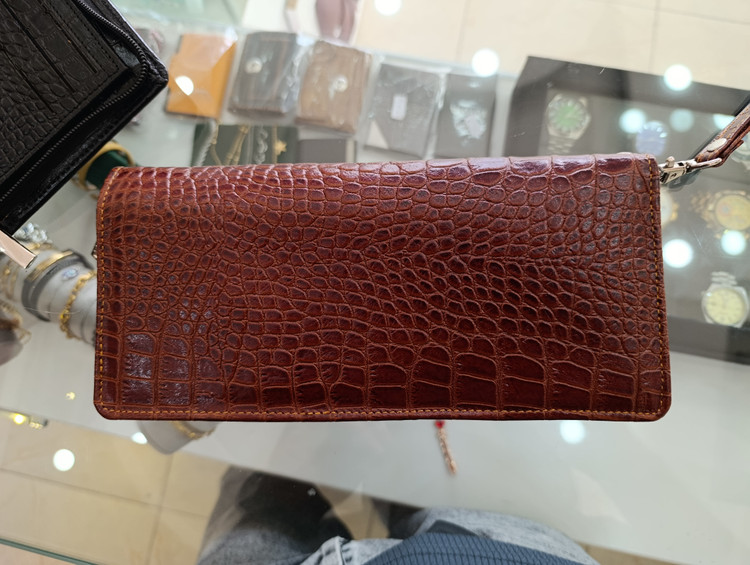 کیف دسته چکی چرم طبیعی گاومیش