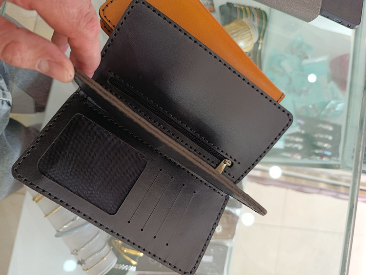 کیف کتی چرم طبیعی گاومیش دست دوز