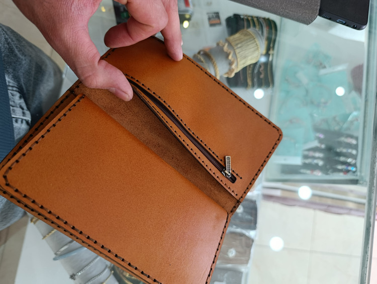 کیف کتی چرم طبیعی گاومیش دست دوز