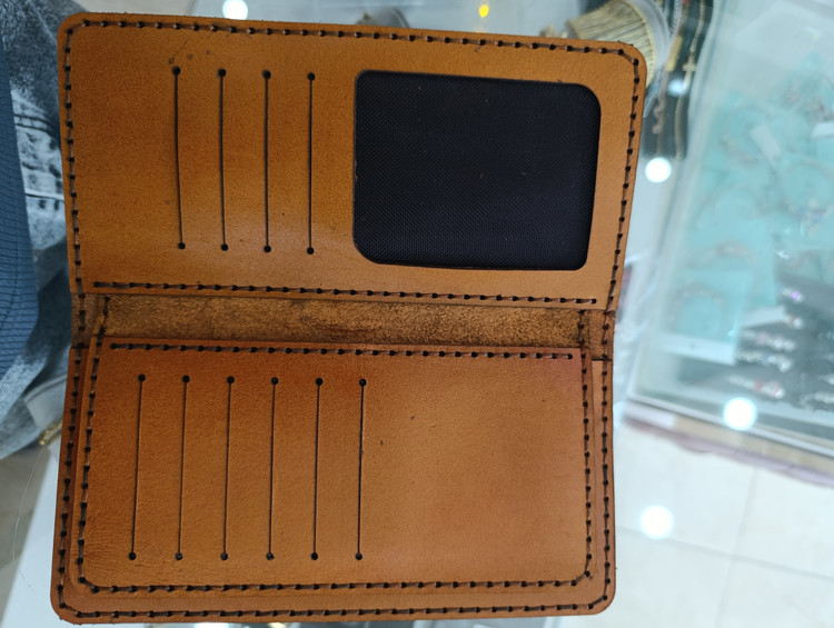کیف کتی چرم طبیعی گاومیش دست دوز